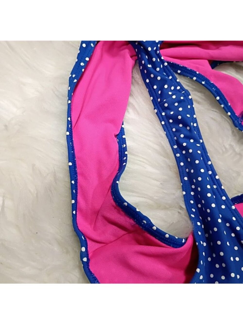 Abercrombie & Fitch Polka Dot Pink & Blue One Piece Swimsuit Size M - Picture 8 of 9